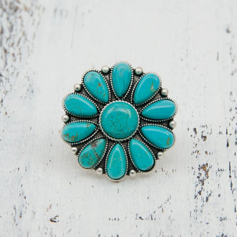 Turquoise Flower Ring