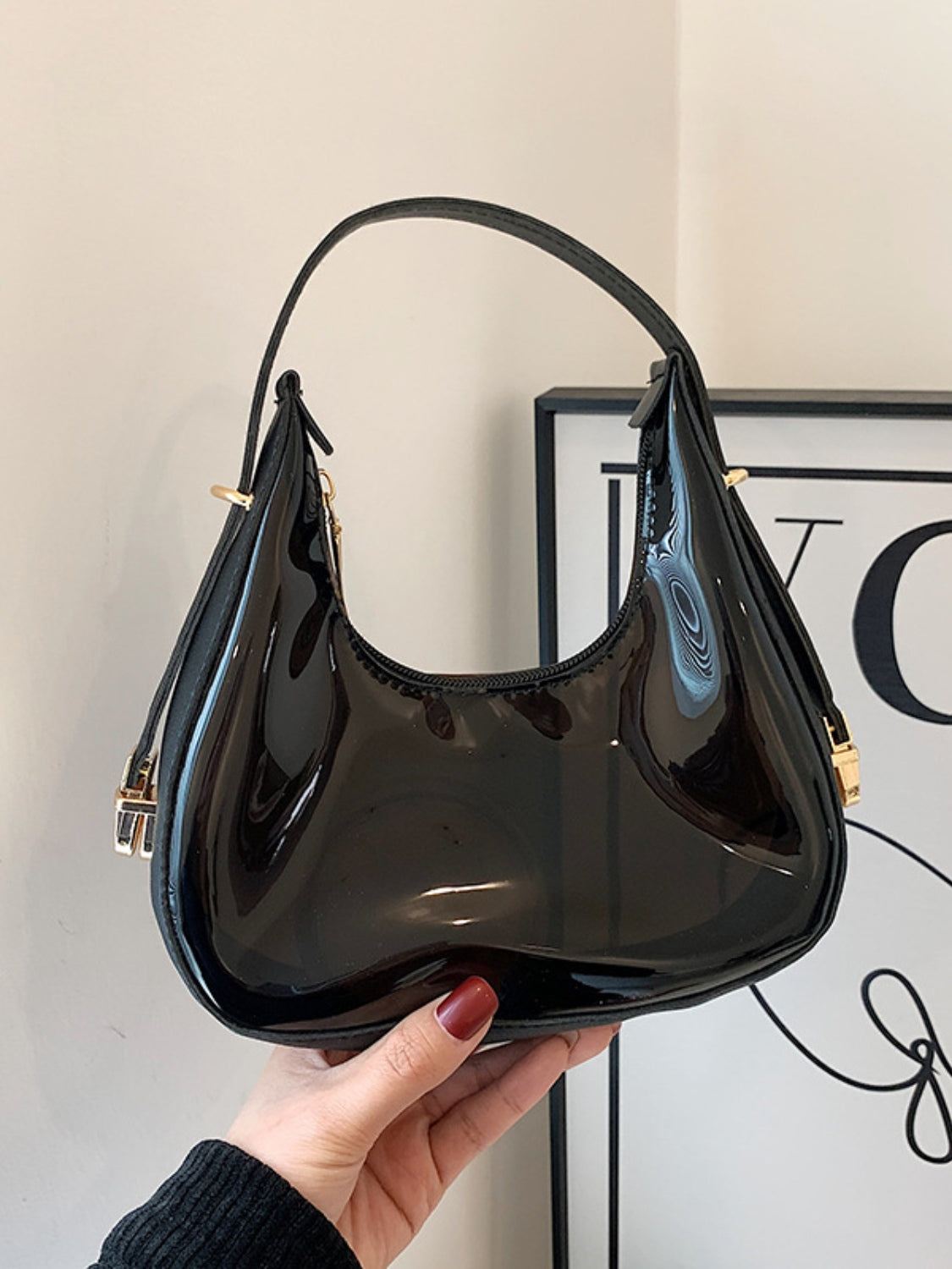 Faux Leather Shoulder Bag