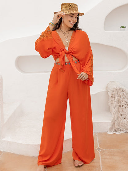 Orange Top and Pants Set