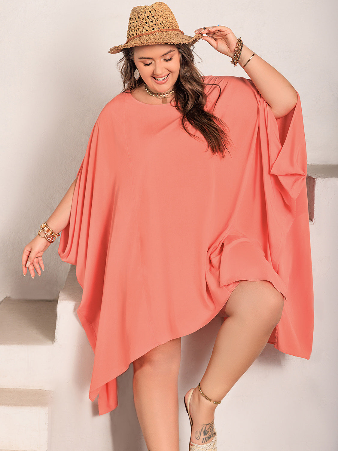 Batwing Sleeve Mini Dress