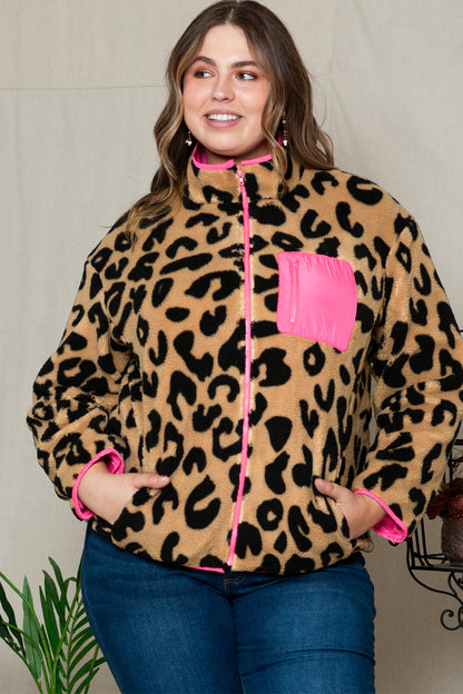 Leopard Zip Up Jacket