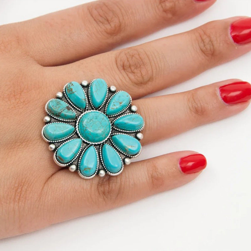 Turquoise Flower Ring