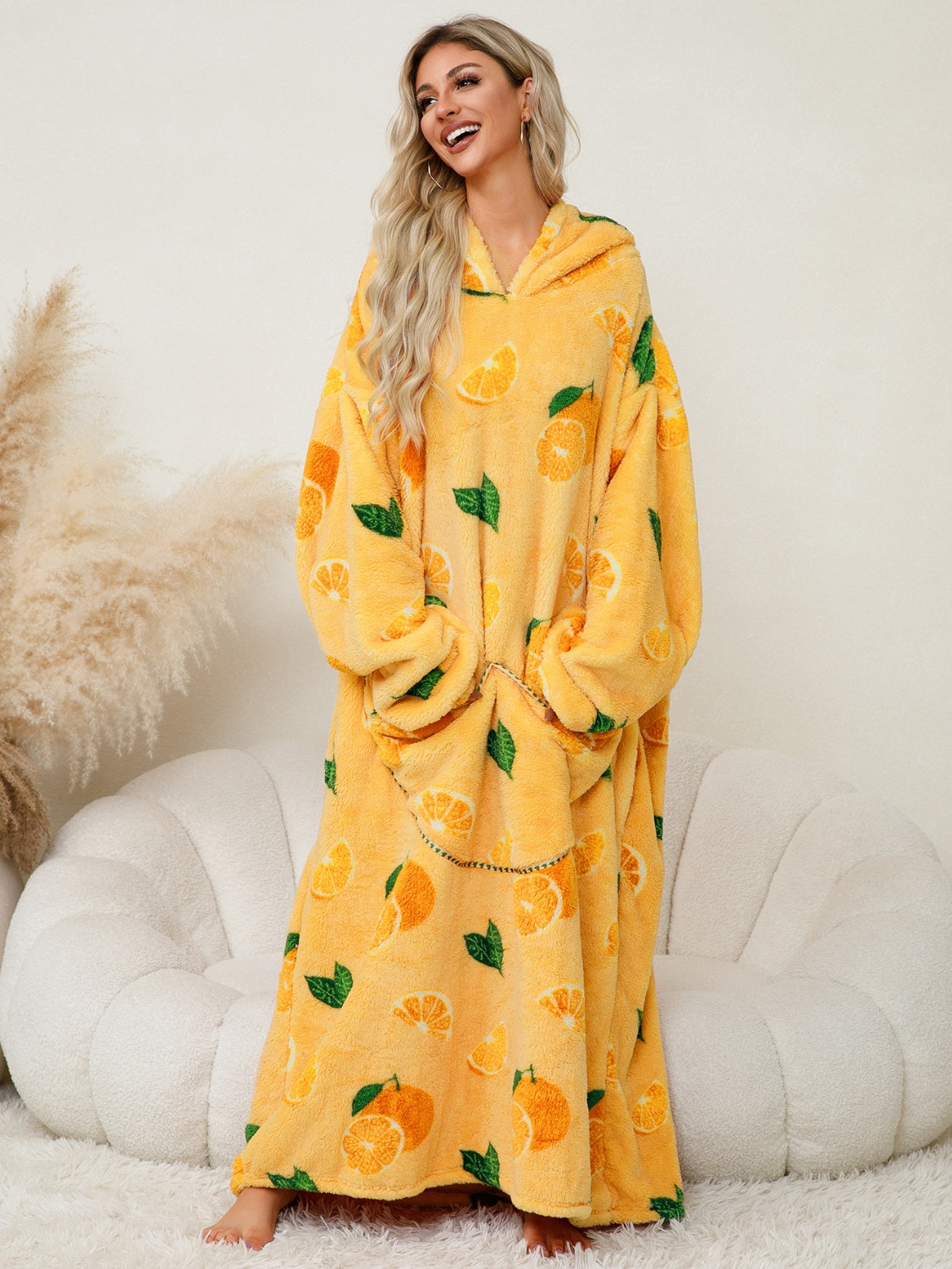 Fuzzy Hooded Lounge Dress