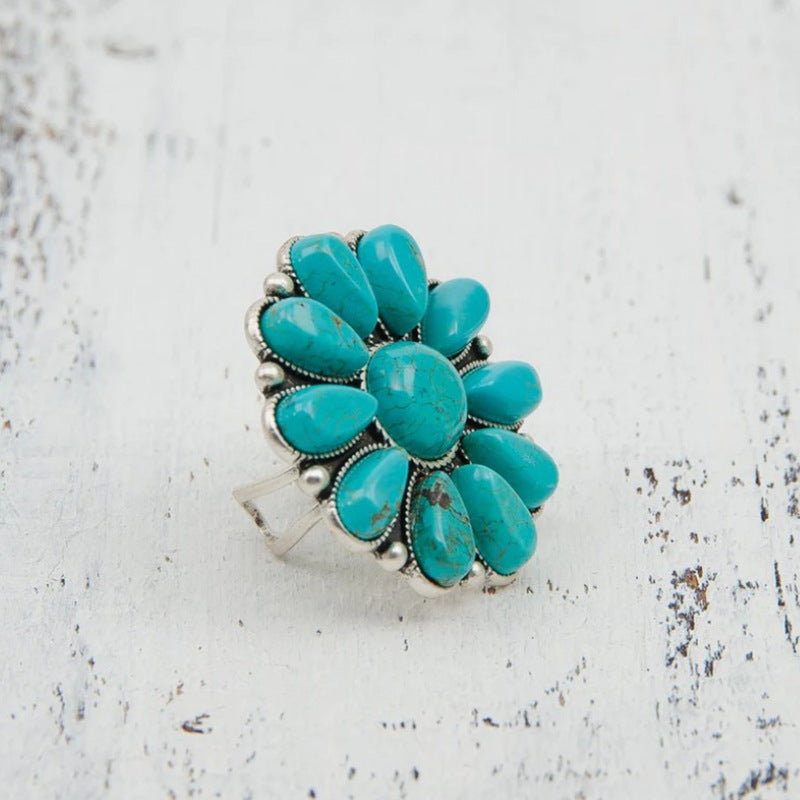 Turquoise Flower Ring