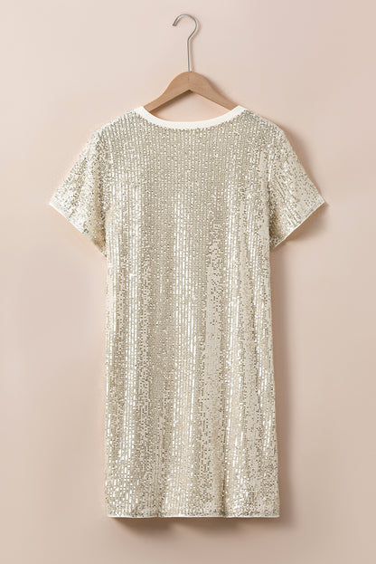 Light Sequin Short Dress