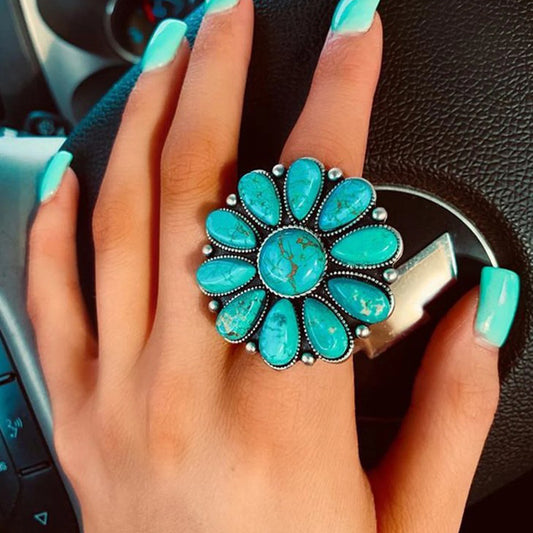 Turquoise Flower Ring