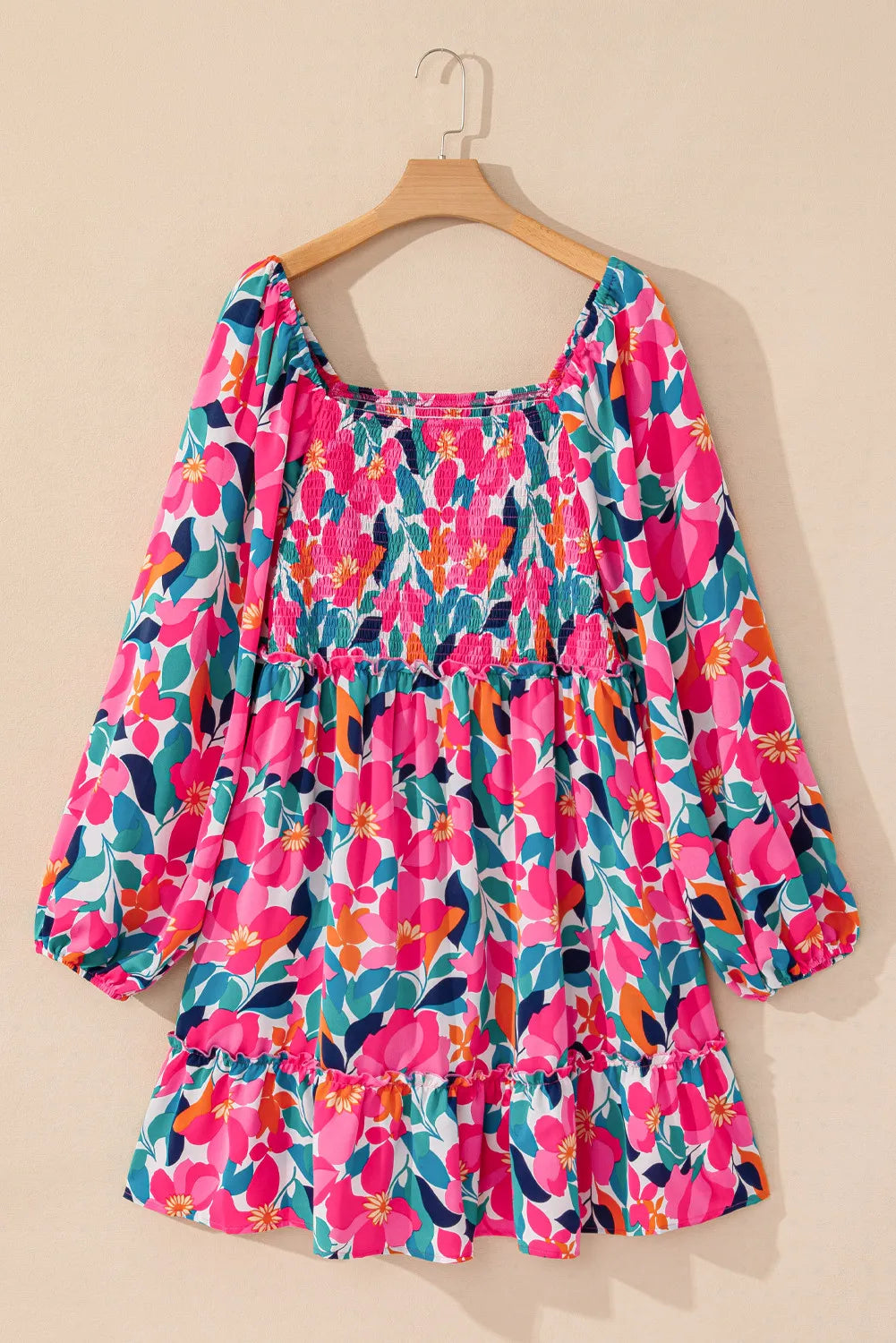 Floral Square Neck Dress