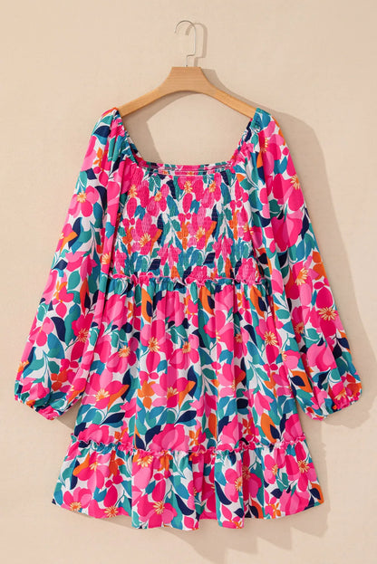 Floral Square Neck Dress