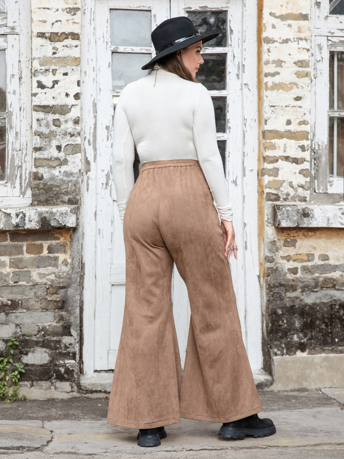 Mocha Pocketed Flare Pants