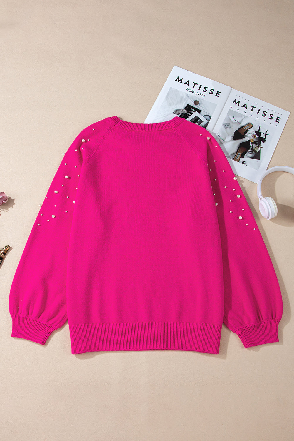 Pink Pearled Sweater