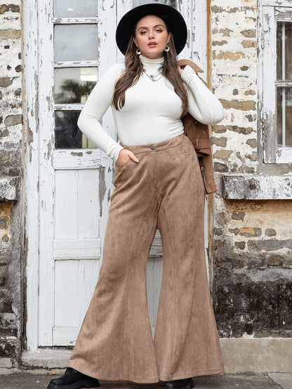 Mocha Pocketed Flare Pants