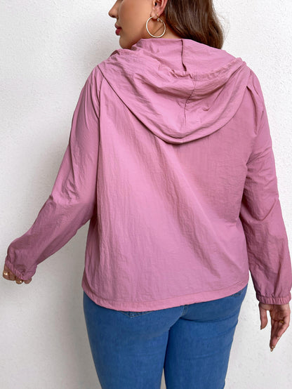 Purple Hooded Jacket with Pockets