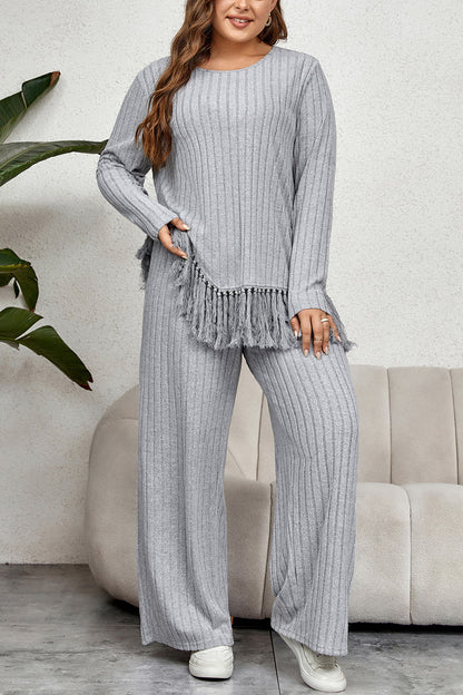 Tassel Hem Top and Pants Set