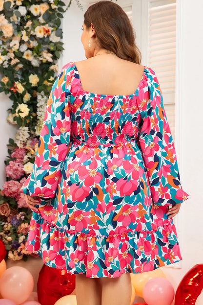 Floral Square Neck Dress