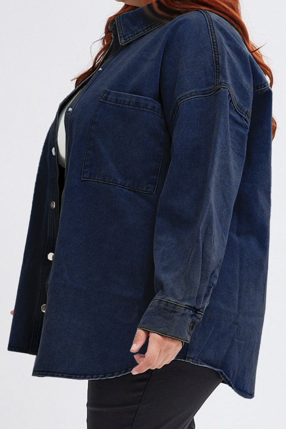 Snap Down Pocketed Denim Jacket