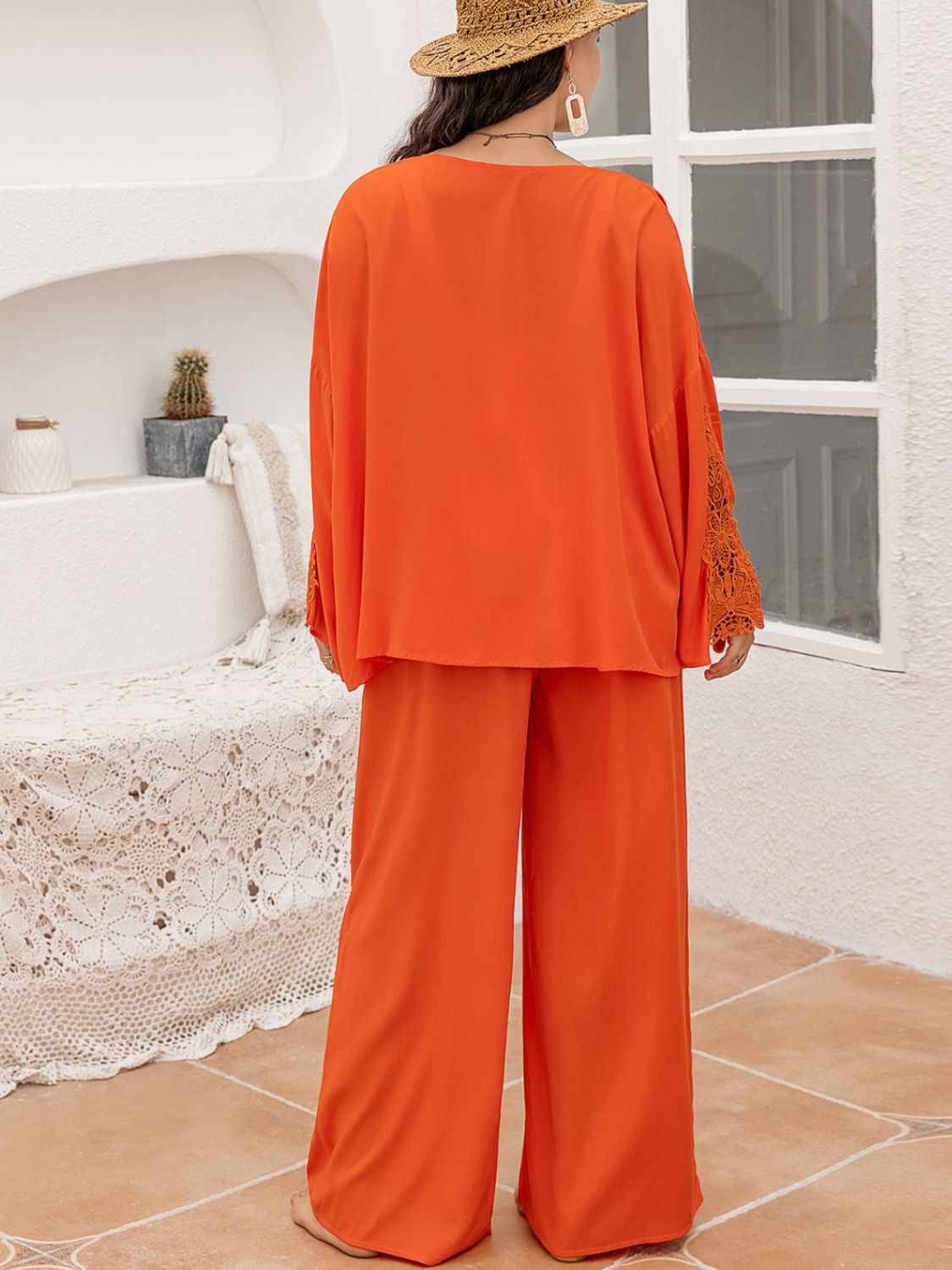 Orange Top and Pants Set