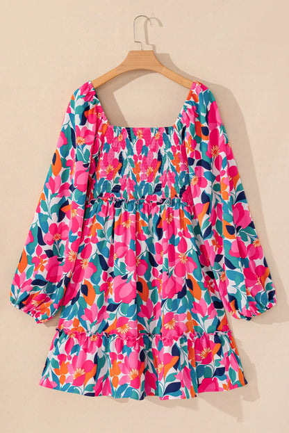 Floral Square Neck Dress