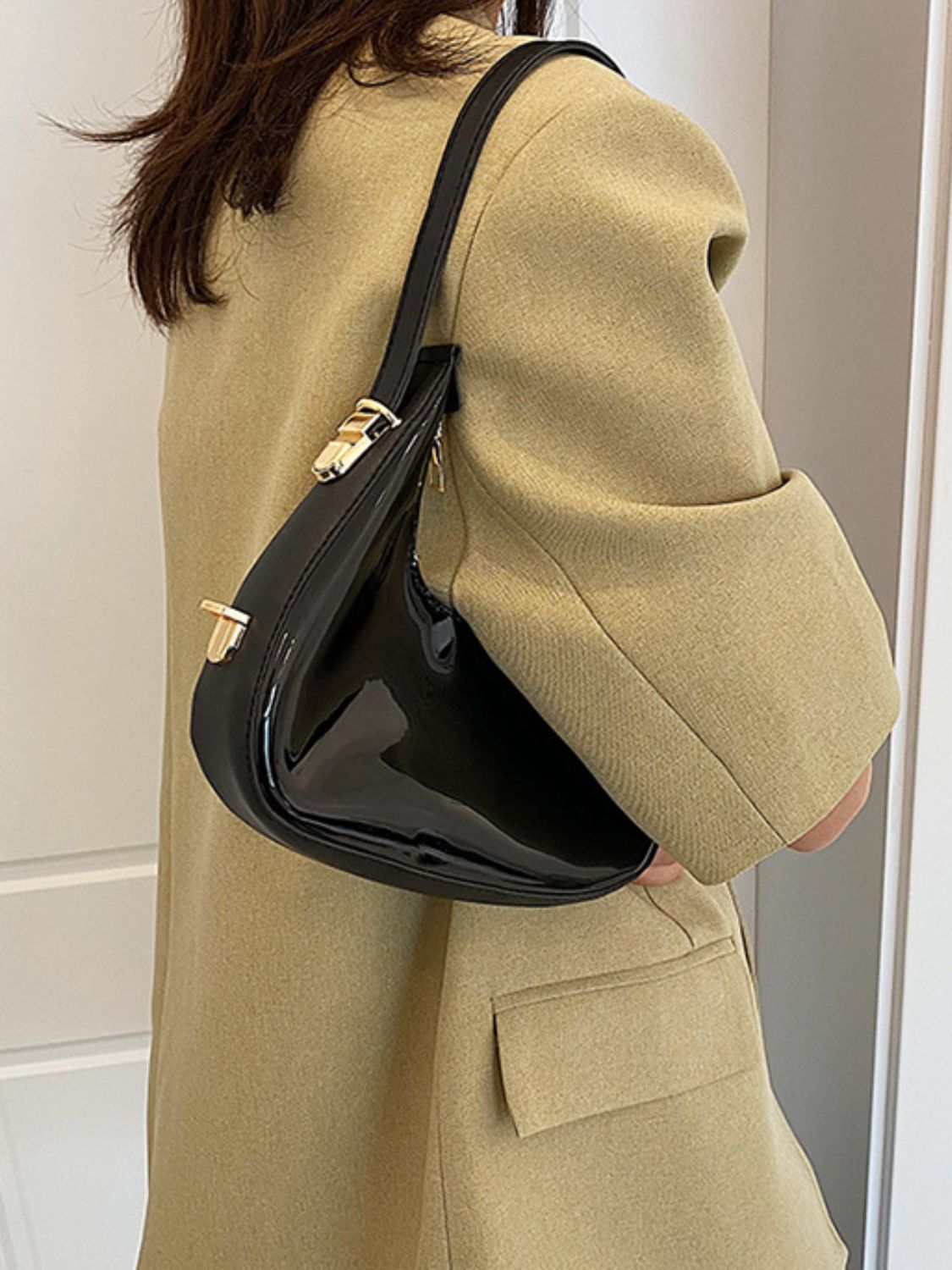 Faux Leather Shoulder Bag