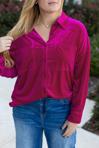 Velvet Button Down Shirt