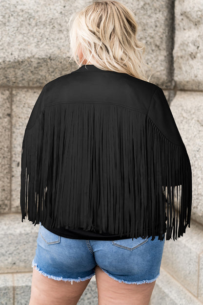 Fringe Open Front Jacket