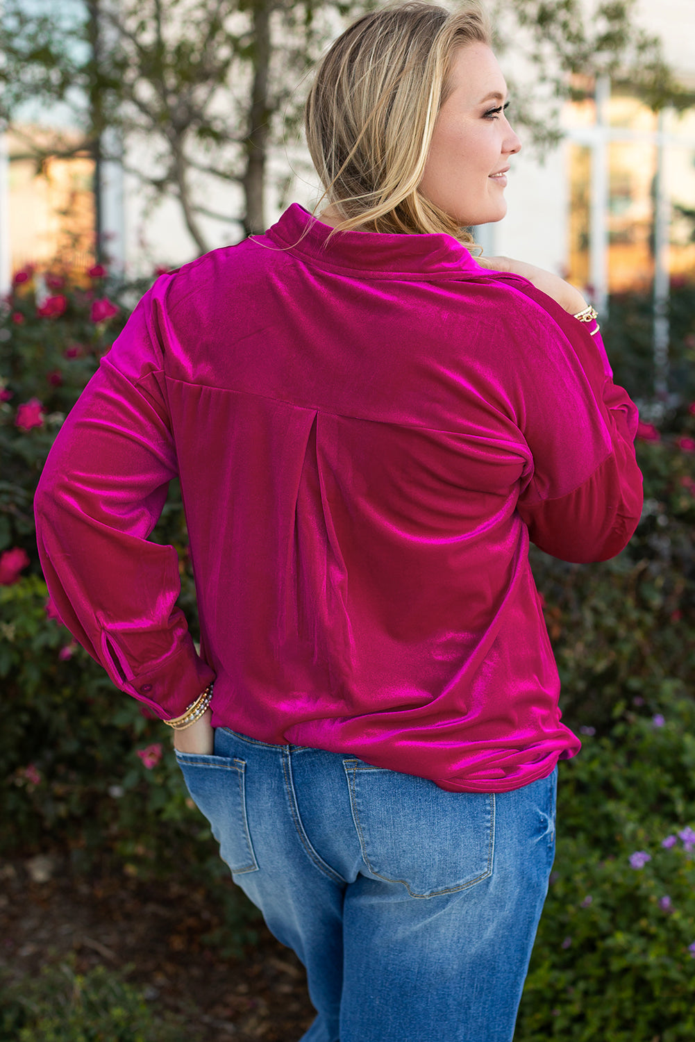 Velvet Button Down Shirt