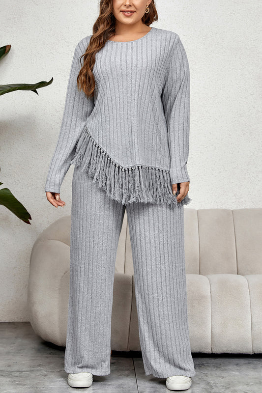 Tassel Hem Top and Pants Set