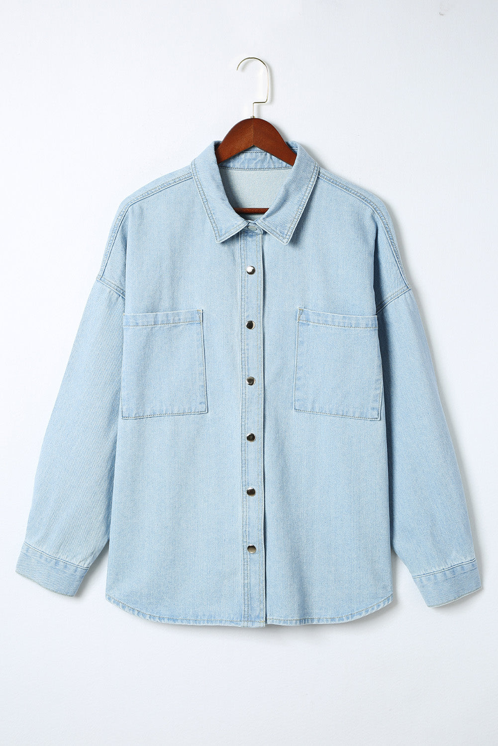 Snap Down Pocketed Denim Jacket